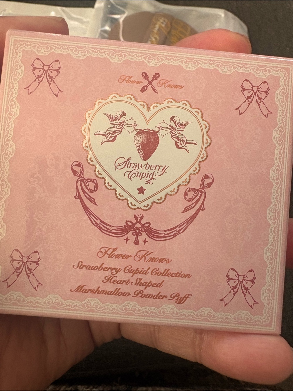 Strawberry Cupid Heart-Shaped Marshmallow Powder Puff - Pink